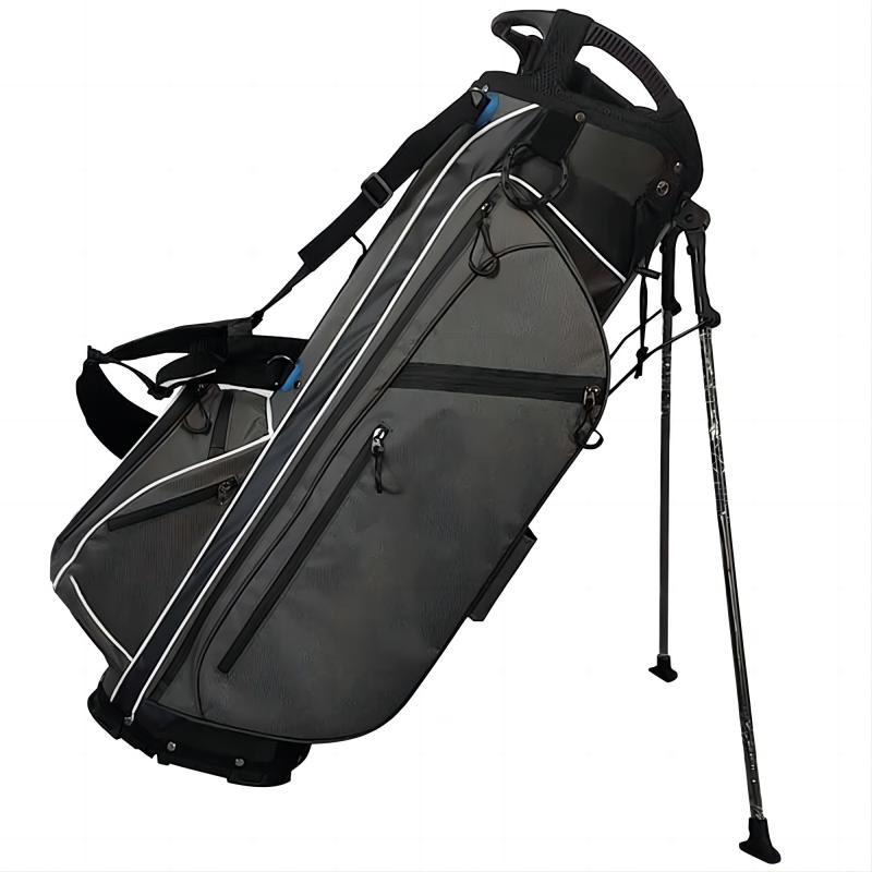 Custom Deep Gray Nylon Polyester Best New Golf Bags With 5 Compartments