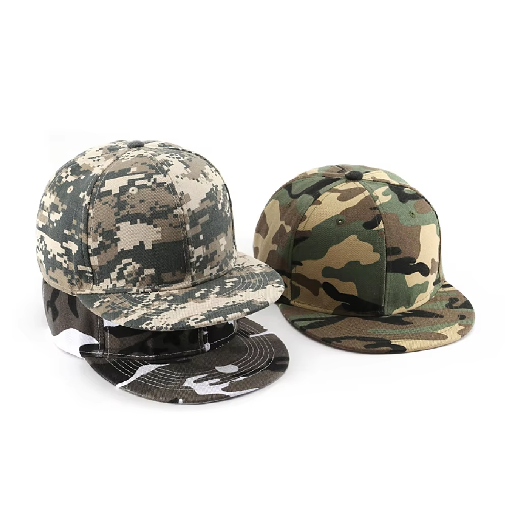 Lightweight Polyester Camouflage Caps Flat Brim