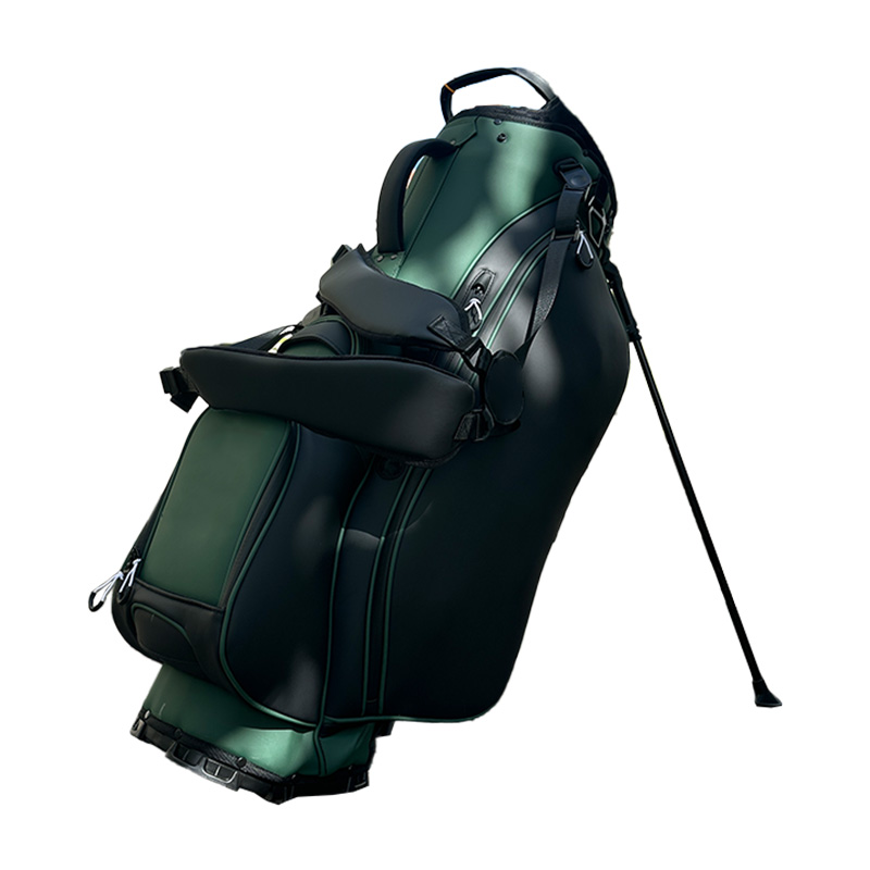 Wholesale Black Green PU Leather Best Cheap Golf Bags With 6 Compartments