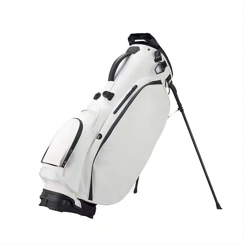 Lightweight White PU Golf Stand Bag with 5/14 Compartments