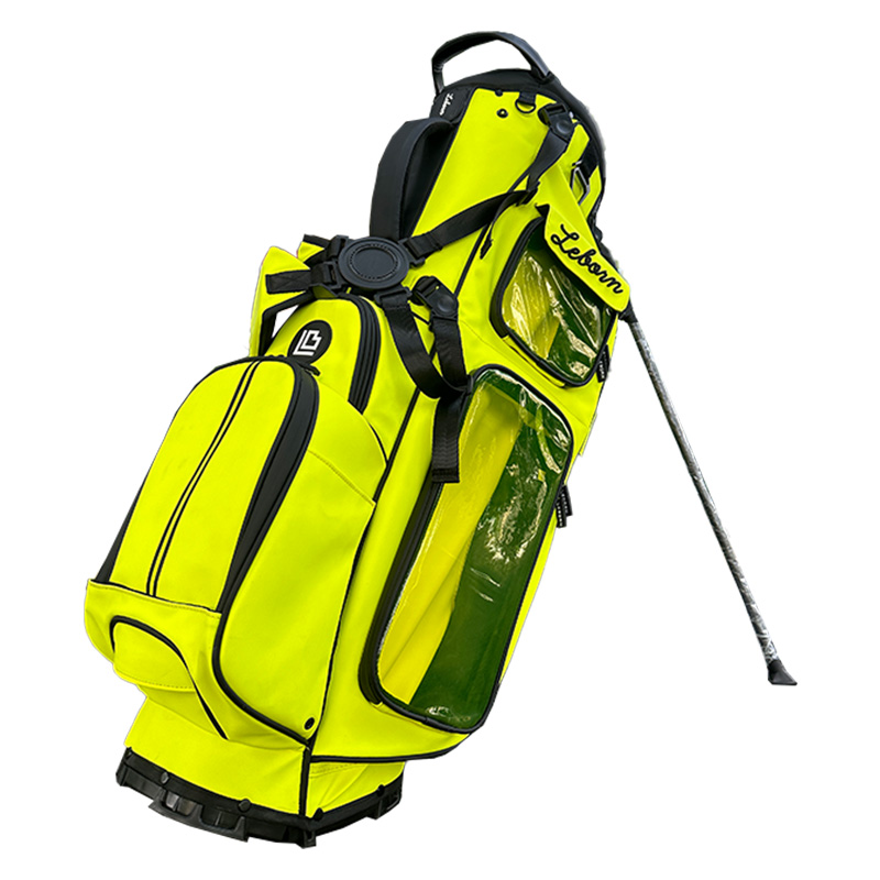 Custom Neon Green Nylon Polyester Sunday Carry Golf Bags With 6 Dividers