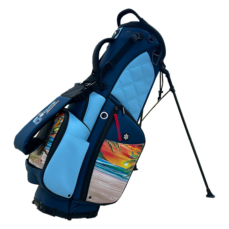 Blue Leather Waterproof Golf Bag