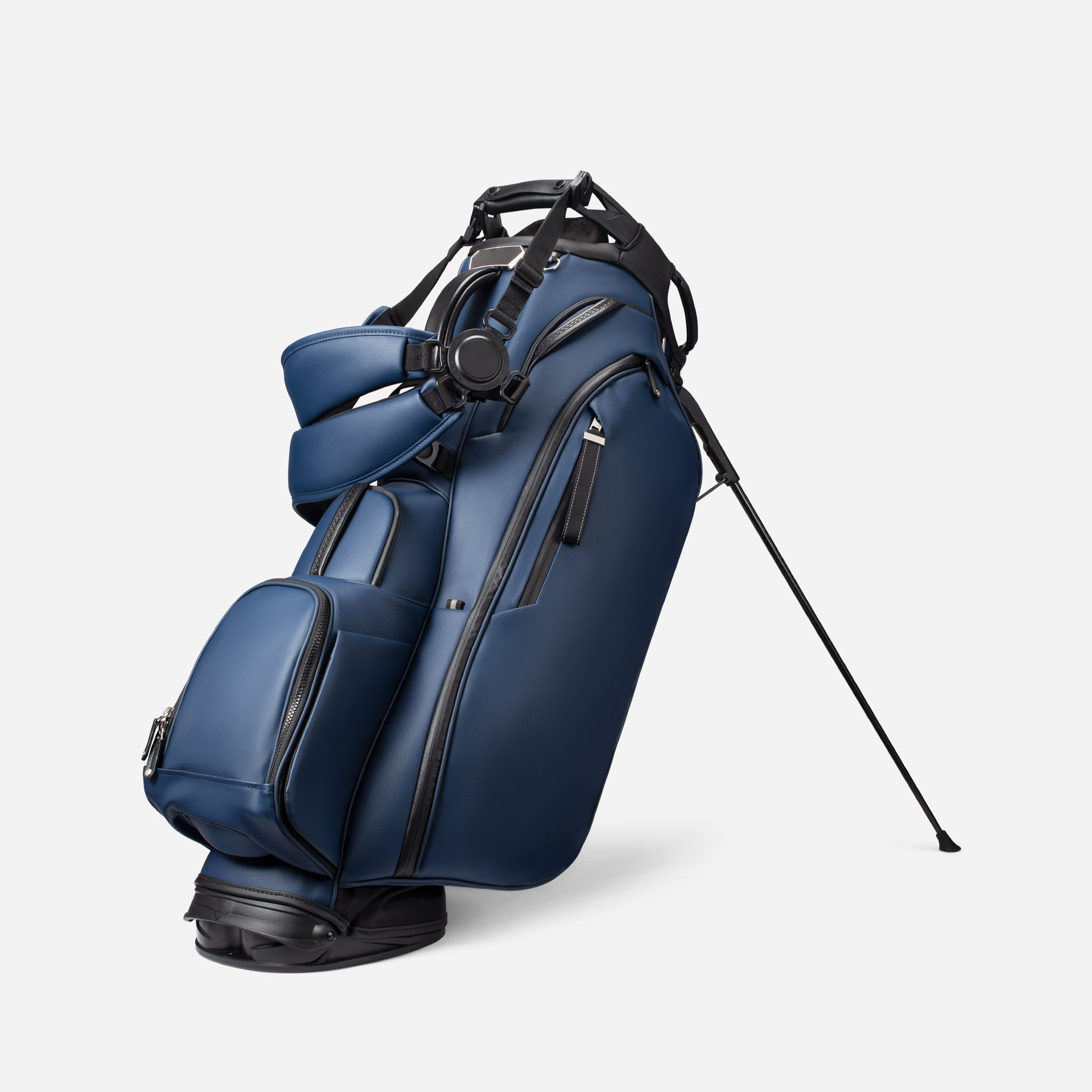 Customization Dark Blue Leather Manufacturer Golf Bag