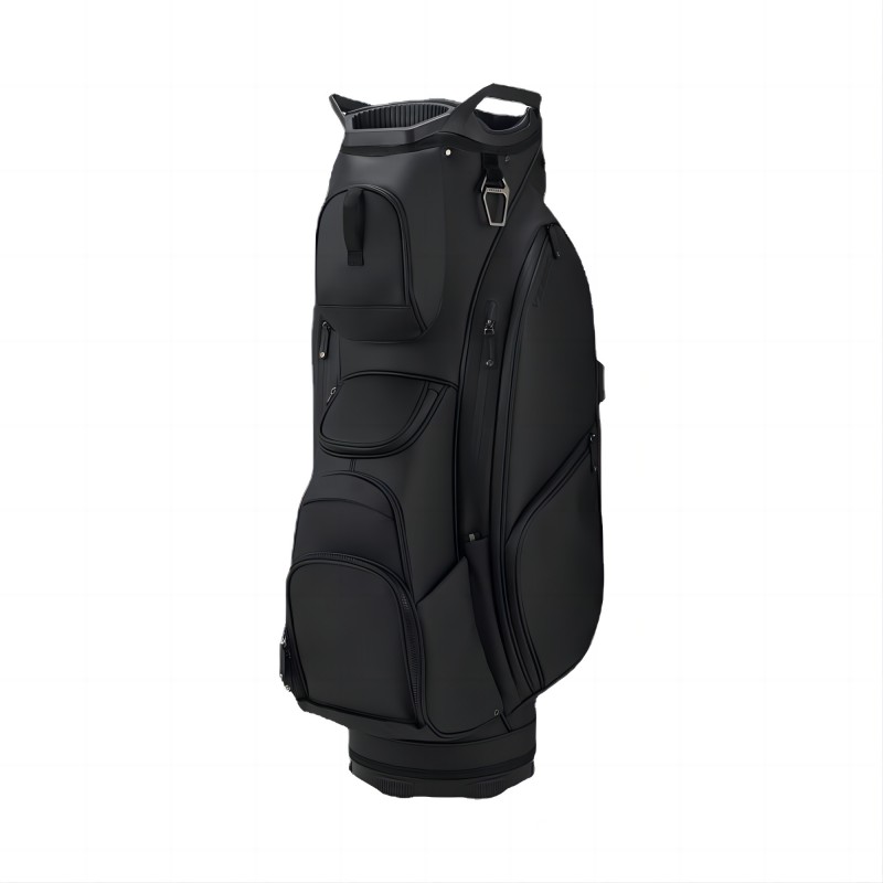 Premium Black PU Golf Cart Bag with 14 Compartments